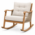 Mecedora de madera y algodón beige