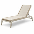 Tumbona de aluminio y ratán sintético beige 200x75x35 cm