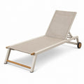 Tumbona de aluminio y textilene beige con respaldo ajustable