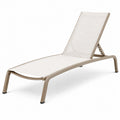 Tumbona de aluminio y tela beige 200x64x32 cm