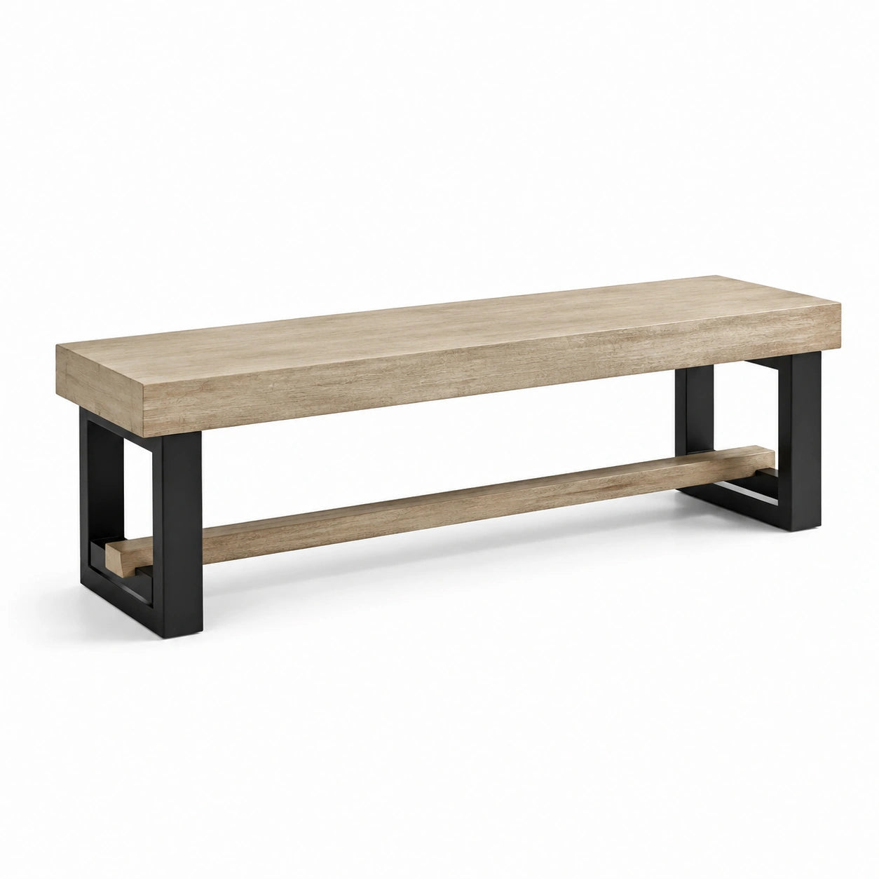 Banco de madera y metal 160 cm