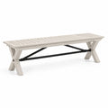 Banco de exterior de madera compuesta y metal beige 140x36x45 cm