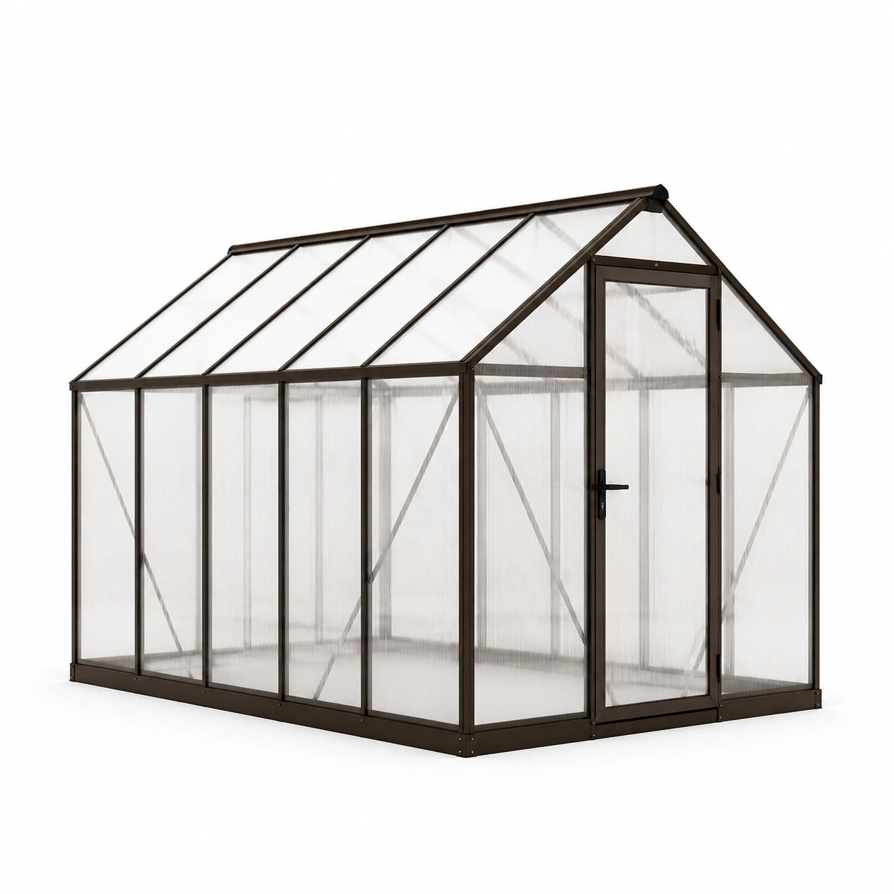 Invernadero de policarbonato con estructura de aluminio 250x190x195 cm