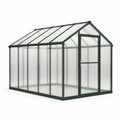 Invernadero de aluminio verde con paneles de policarbonato de 4 mm 250x185x209 cm